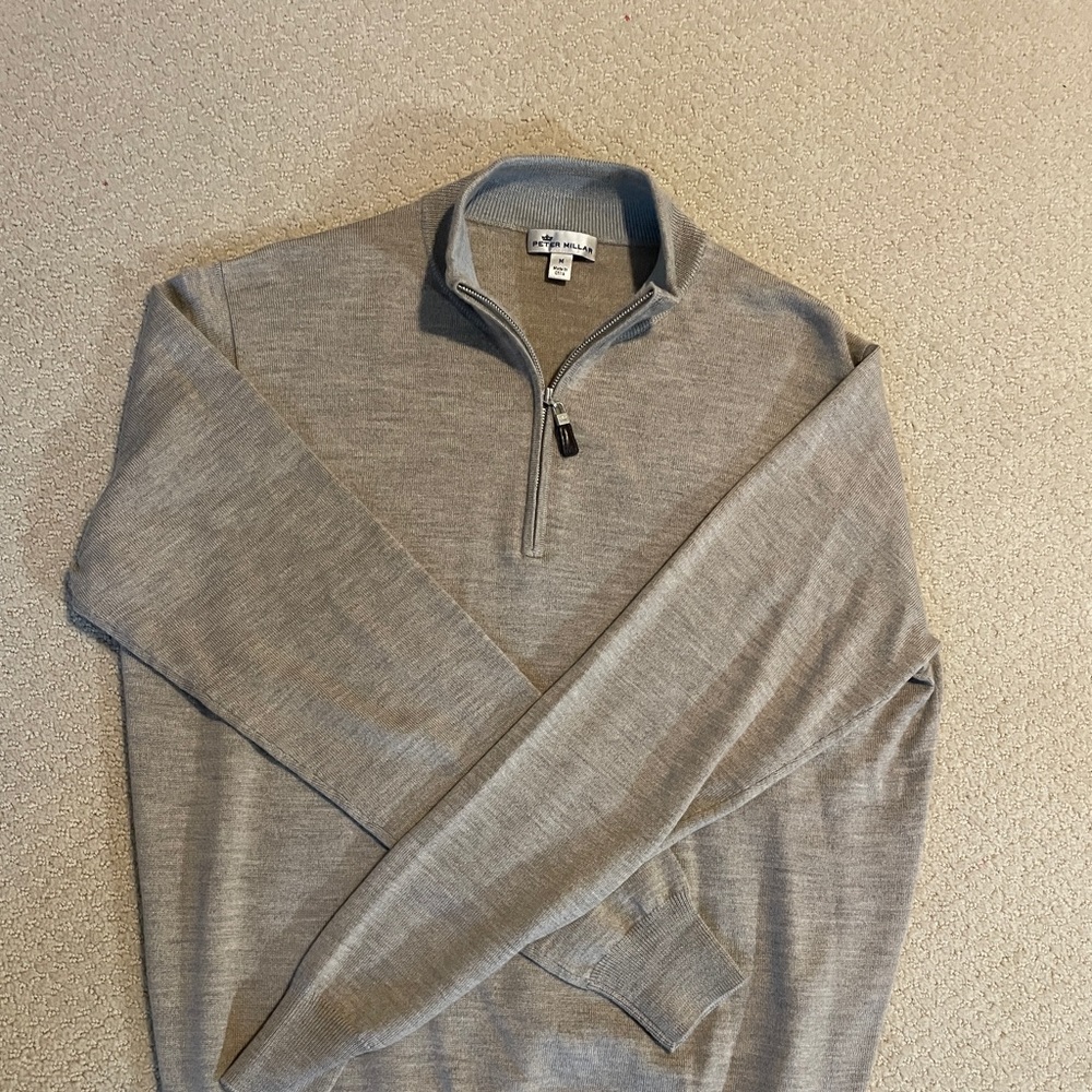 Peter Millar Wool/Silk Quarter Zip - Medium